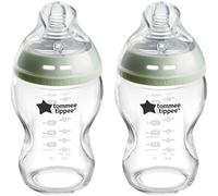 Kalanka-Biberons , Biberon En Verre Anti-Colique Natural Start, 250ml, Tétine Imitant La Forme Du Sein Pour Prise En Bouche Naturelle, Lot De 2