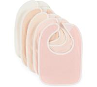 Kalanka-Bieco Ella Lot De 5 Bavoirs Imperméables En Tissu Éponge Avec Fermeture Velcro Pour Nouveau-Né Et Bébé Rose