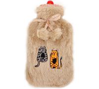 Kalanka-Biggdesign Bouillotte Eau Chaude En Peluche Avec Housse, Sac D¡®Eau Chaude Avec Peluche, Coussin Chauffant D¡®Hiver, Bouillotte Eau Chaude Lavable Pour Crampes Et Pieds, 2 L (Rose Chat)