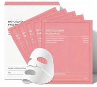 Kalanka-Bio-Collagen Masque Profond Réel, Masque Collagene Visage, Hydratant, Minimisation Des Pores, Amélioration De L'élasticité 34 G (1,19 Oz) X 5 Pièces