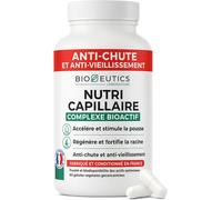 Kalanka-Bioceutics Nutri Capillaire Complément Alimentaire Cheveux - Pousse Cheveux Anti Chute De Cheveux Homme Femme - Biotine Selenium Zinc Cuivre Fer Vitamine A B D E - 60 Gélules 30 Jours De Cure