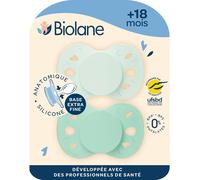 Kalanka-Biolane - Tétines Anatomiques - Sucettes Extra-Fines - 18 Mois Et + - Vert Bicolore - Téterelle Plate Et Réversible - Confort Optimal - Respect Du Développement Bucco-Dentaire