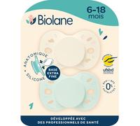 Kalanka-Biolane - Tétines Anatomiques - Sucettes Extra-Fines - 6 À 18 Mois - Vert Et Beige - Téterelle Plate Et Réversible- Confort Optimal- Respect Du Développement Bucco-Dentaire