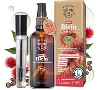 Kalanka-Bionoble Huile De Ricin Bio 100ml + Kit Mascara, Pipette Et Pompe - Bouteille En Verre - Pure, Naturelle, Pressée À Froid - Huile De Ricin Pour Cheveux Cils Sourcils - Castor Oil