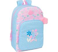 KALANKA-BLACKFIT8 SMILE - Sac à dos d'école, adaptable au chariot, idéal pour les enfants de différents âges, confortable et polyvalent, qualité et résistance, Bleu clair/rose clair, M, Décontracté