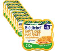 Kalanka-- Blédichef - Repas Bébé - Purée De Patates Douces & Maïs Poulet À La Brésilienne - Inspiré Du Monde - Dès 12 Mois - 9 Assiettes De 250g