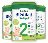 Kalanka-Blédilait Blédigest 2, Lait En Poudre Pour Bébé, 6 À 12 Mois, Formule Epaissie, 820g (Boîtex3)