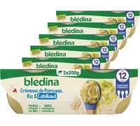 Kalanka-Blédina - Bols - Repas Midi Bébé - Crémeux De Poireaux, Riz Et Cabillaud - Dès 12 Mois - Sans Sel Ajouté - 12 X 200 G