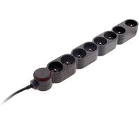 KALANKA-Bloc Home 8 prises 16A 2P+T avec interrupteur Noir - câble HO5VV-F 3G1 1,5m - avec fiche extraplate