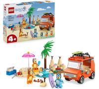 KALANKA-Bluey Les Vacances et Le Voyage en Voiture de Bluey - Jeu de Construction avec Bingo & Chilli - 2 Planches de Surf, Château de Sable & Accessoires - Cadeau pour Fille ou Garçon dès 4 Ans 1120