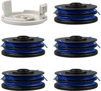 KALANKA-Bobine de Fil pour Ryobi RAC123 5132002670 débroussailleuse, 1,6 mm x 8,3 m Bobine de Fil de Rechange pour RLT4027 RLT4125, RLT5027, RLT6030, RLT5127, RLT6130 (5 bobines + 1 Couvercle)