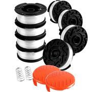 KALANKA-Bobine Fil Coupe Bordure pour Black et Decker Coupe-Bordures, 8 Bobine de Fil Debroussailleuse avec 2 Couvercle de Bobine et 2 Ressort