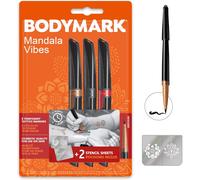 Kalanka-Bodymark By Stylos De Tatouage Temporaire Et Pochoirs Mandala Vibes Kit - Couleurs Assorties Blister De 3+2