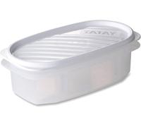 KALANKA-Boîte Alimentaire, Hermétique, 0.5 L Capacité, Couvercle à pression flexible, sans BPA, passe au Micro-ondes et au Lave-vaisselle, Blanc. Dimensions : 18,4 x 9,7 x 6,1 cm
