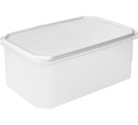 KALANKA-Boîte Alimentaire, Hermétique, 4.7 L Capacité, Couvercle à pression flexible, sans BPA, passe au Micro-ondes et au Lave-vaisselle, Blanc. Dimensions : 28,5 x 18,5 x 12,2 cm