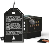 Kalanka-Boîte Cadeau Noire Pour Noël, Boîte Énigmes Pour Cadeaux En Argent, Design Pailleté Noir Avec Imprimé Xma, Taille S (12 Cm)