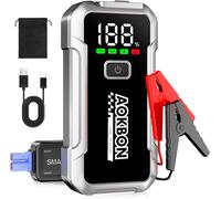 Kalanka-Booster Batterie 4000a Démarreur Voiture (Jusqu'à 8l Essence Ou 6l Diesel) Jump Starter 12v Avec Lampe Led Écran Lcd Pince Intelligente Protection Multiple Pour 12v Auto Moto Camion Suv