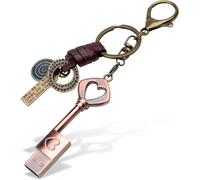 KALANKA-BorlterClamp Clé USB 2.0 en forme de c?ur rétro en métal avec porte-clés pour mariage/anniversaire/remise de diplôme 16 Go