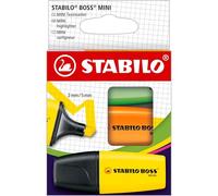 Kalanka-Boss Mini - Mini Surligneur Fluo - Etui Carton X 3 Surligneurs - Jaune + Orange + Vert