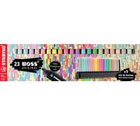 Kalanka-Boss Original - Surligneur - Set De Bureau X 23 Surligneurs - 8 Fluo + 8 Pastel + 6 Couleurs Nature + 1 Marqueur Noir