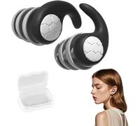 Kalanka-Bouchon D'oreille Pour Dormir En Silicone, Boules Quies Anti Ronflement Réutilisable Et Lavable, Bouchons Doreilles Anti Bruit Imperméables, Confortable Earplugs Anti Bruit Sommeil (L, Noir)