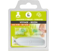 KALANKA-- Bouchons d`Oreilles Transport/Voyage/Bruit ambiant - Atténuation 18dB - Protection Auditive Ultra Confortable - 2+1 Corolles et Double Filtre - Hypoallergéniques et Réutilisables