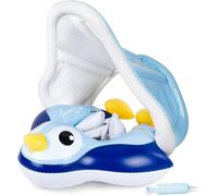 KALANKA-Bouée Bébé avec Parasol Amovible UPF 50+ Bouée Bébé de 6 à 36 Mois Culotte Réglable Gonflable Flotteur de Natation Piscine Enfant Anneau de Natation Baignade