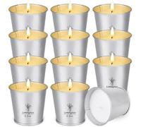 Kalanka-Bougie Citronnelle Ensemble Intérieur Extérieur, 12 Packs X 2.0oz, 120-180 Heures Brûlantes, 100% Huile Essentielle De Cire De Soja Naturelle Seau En Fer Portable Pour Patio/Balcon/Camping