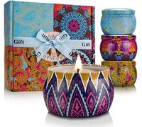 Kalanka-Bougies Parfumées 4 Pièces 125g Cire De Soja Parfum D'ambiance De Lavande Fig Aromathérapie Pour Elle Coffret Cadeau De Anniversaire Pour Maman Ou Femme Saint Valentin 120 Heures De Combustio