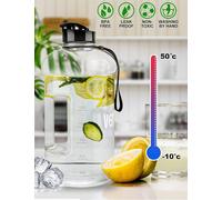 Kalanka-Bouteille D'eau De 2,2 L Avec Poignée Et Bouchon À Rabat - 100% Anti-Fuite - Sans Bpa - Réutilisable - Grande Carafe Durable Pour Le Camping, Le Sport, Les Entraînements, La Randonnée,