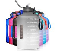 Kalanka-Bouteille D'eau De 3,8 L Avec Paille Et Marqueur De Temps, Grande Bouteille De Sport Avec Poignée, Sans Bpa, Étanche Pour Fitness, Gym, Yoga Et Extérieur