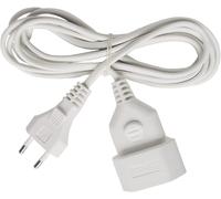 KALANKA-BRENNENSTUHL 1161660 - Alargador eléctrico IP20 H03VVH2-F 2x0,75 de 3 m (Blanco) Con clavija y toma Tipo Euro