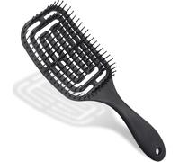 Kalanka-Brosse À Cheveux Démêlante - Ne Tire Pas Professionnelle Incurvée Ventilée Pour Cheveux Mouillés Et Secs, Brosse De Massage, Pour Femme, Homme & Enfant, Noir