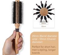 Kalanka-Brosse Ronde Pour Brushing, Poils De Sanglier Avec Épingles En Nylon Brosse À Cheveux Ronde, Brosse De Coiffage Professionnelle Pour Femmes Et Hommes (Barrel 20mm)