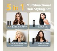 Kalanka-Brosse Soufflante 5 En1 Air Styler Set, Brosse Chauffante Multifonction, Hair Styler 3 Temp¿¿Ratures Avec 5 Accessoires, Seche Cheveux Pour S¿¿Cher, Coiffante, Volumisant02