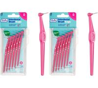 Kalanka-Brossettes Interdentaires Angle - Idéal Pour Le Nettoyage Des Espaces Interdentaires Des Molaires - 1 X 6 Brossettes - Diamètre 0,4mm - Rose (Lot De 2)
