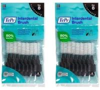 Kalanka-Brossettes Interdentaires Original - Nettoyage Facile Des Espaces Interdentaires - 1 X 8 Brossettes - Diamètre 1,5mm - Noir (Lot De 2)