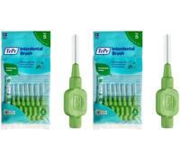 Kalanka-Brossettes Interdentaires Original - Nettoyage Facile Des Espaces Interdentaires - 1 X 8 Brossettes - Diamètre 0,8mm - Vert (Lot De 2)