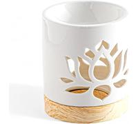 Kalanka-Brûle-Parfum Céramy Nénuphar - Brûleur Fondant Parfumé - Objet Artisanal À La Mode Lotus -Aromathérapie Facile- Diffuseur Huiles Essentielles Senteurs Et Fragrances - - 50 Ml - H 10,5 Cm ¿ Ze
