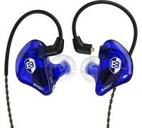 KALANKA-Bsinger Écouteurs intra-auriculaires filaires avec isolation phonique, deux pilotes dynamiques, IEM haute définition avec câble MMCX détachable pour musiciens, batteurs, chanteurs (bleu)