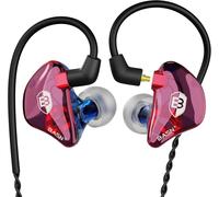 KALANKA-Bsinger Écouteurs intra-auriculaires filaires avec isolation phonique, deux pilotes dynamiques, IEM haute définition avec câble MMCX détachable pour musiciens, batteurs, chanteurs (bleu et vi
