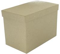 KALANKA-BT043C - Un support en papier brun mâché 17x10x12 cm, Boite rectangle