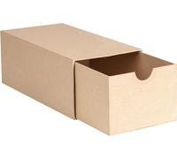 KALANKA-BT088C - Un support en papier brun mâché 32x16x12cm, Boîte rectangle avec tiroir