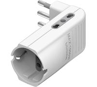 KALANKA-BTicino S3616DE Adaptateur peu encombrant Corner-2 prises bipas 10/16A et 1 prise allemande type P30-fiche couleur blanche, 16A