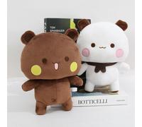 KALANKA-Bubu Dudu Lot de 2 doudous panda Dudu Bubu - Adorable coussin en peluche doux - Ours Panda Bubu Dudu - Cadeau d'anniversaire
