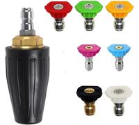 KALANKA-Buse turbo pour nettoyeur haute pression, buse rotative et 7 pointes, raccord rapide 1/4', 4000 Psi, kit jet pour nettoyeur haute pression, rotabuse haute pressionNoir