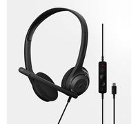 KALANKA-C1 Casque USB-C Filaire - Audio Haute Fidélité, Micro à Réduction de Bruit, Conception Ergonomique pour Port Prolongé, Casque on-Ear, Idéal pour Bureau et Télétravail, Certifié Chromebook