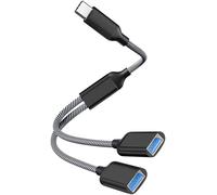 KALANKA-Câble Adaptateur USB-C vers Double USB A 2.0 Femelle, Adaptateur Type C vers USB A OTG, USB C Splitter, Dual USB C Port Hub, Compatible avec iPhone 15, MacBook, iPad Air, Surface, Xbox, Noir
