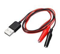 KALANKA-Câble d'alimentation 5 V USB type A mâle vers pinces crocodiles Câble de test USB Tension : 5 V DC Courant de fonctionnement maximal : 2 A 18 AWG 1 mètre Connexion USB mâle
