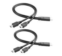 KALANKA-Câble de charge USB C vers Mini USB 2-en-1 Type C vers Double Mini USB Câble divisé Chargement rapide 3A USB C vers Mini 5-Pin pour les Appareils Photo Numériques Lecteurs MP3 1 ft.